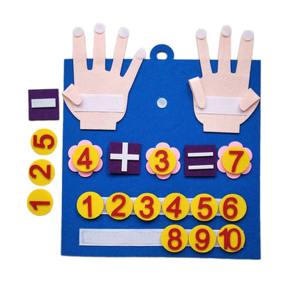 Felt Finger Counting Math Board for Kids Montessori Preschool Numbers Learning Toy