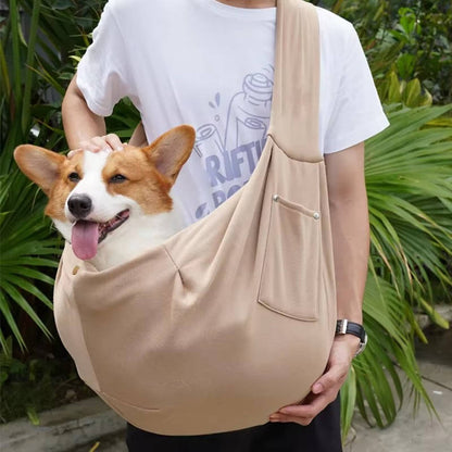 Small Dog Sling Carrier with Adjustable Shoulder Strap and Harness Clips