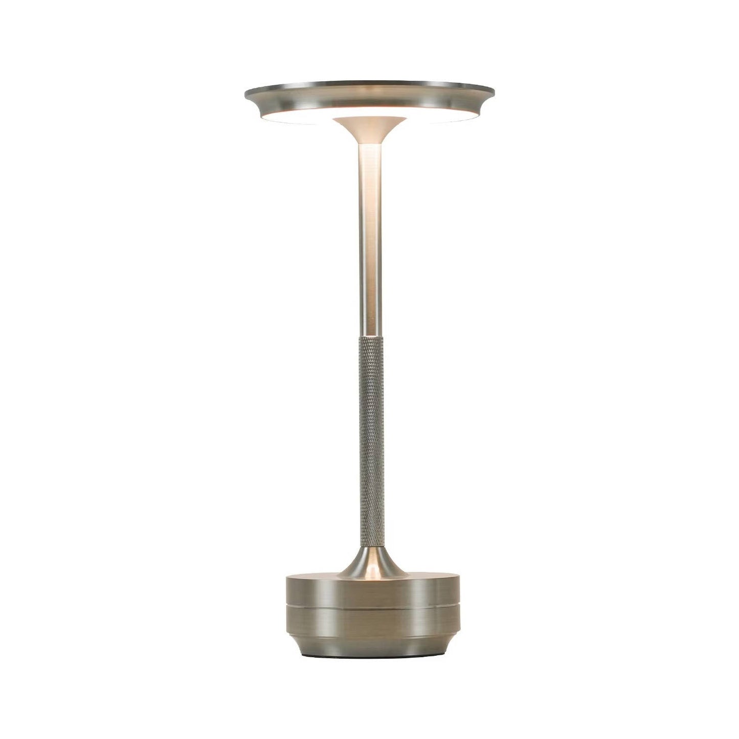 Modern Cordless Touch LED Table Lamp, Wireless Electroplated Metal Bedside Night Light for Bedroom & Living Room
