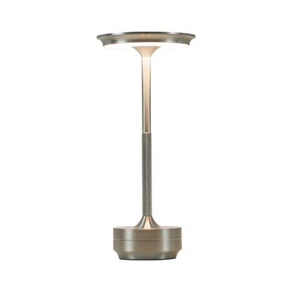 Modern Cordless Touch LED Table Lamp, Wireless Electroplated Metal Bedside Night Light for Bedroom & Living Room