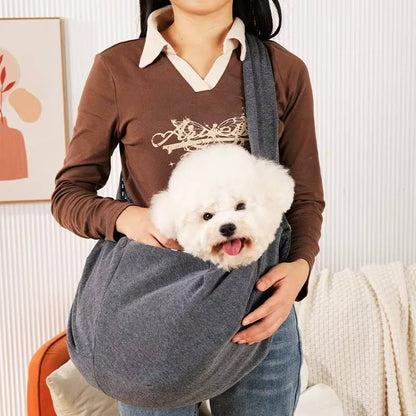 Small Dog Sling Carrier with Adjustable Shoulder Strap and Harness Clips