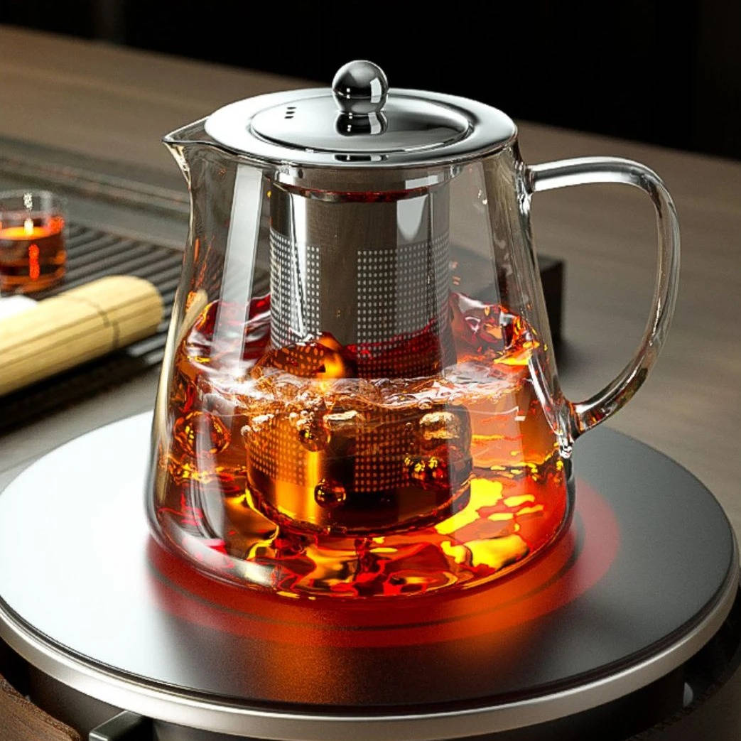 Loose Leaf Tea Brewer with Stainless Steel Mesh Infuser and Borosilicate Glass, 45.6oz