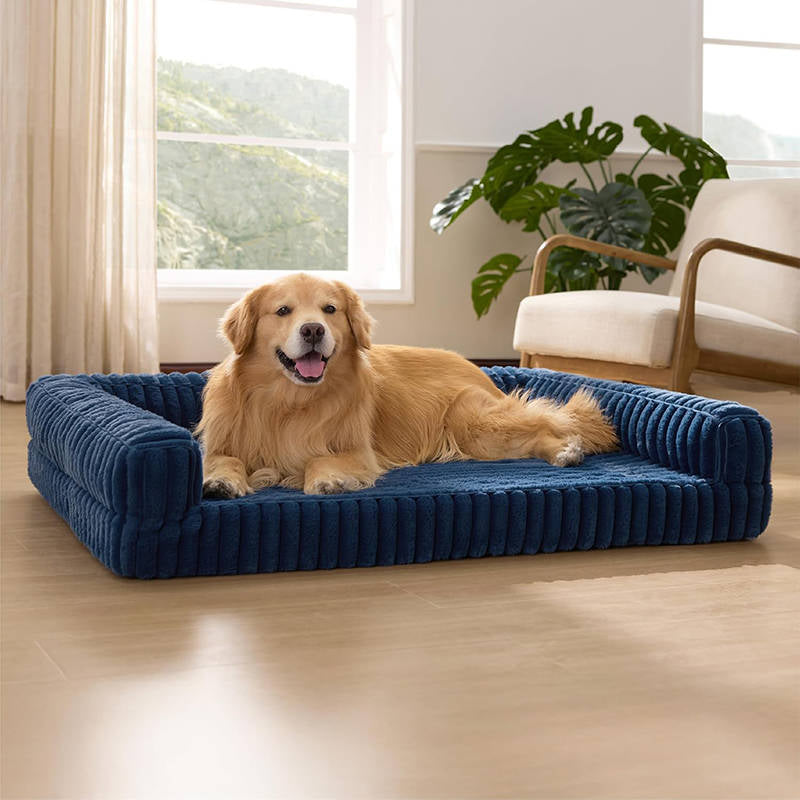 Orthopedic Dog Bed for Large Dogs, Egg Crate Foam Cushion with Joint Support and Non Slip Bottom