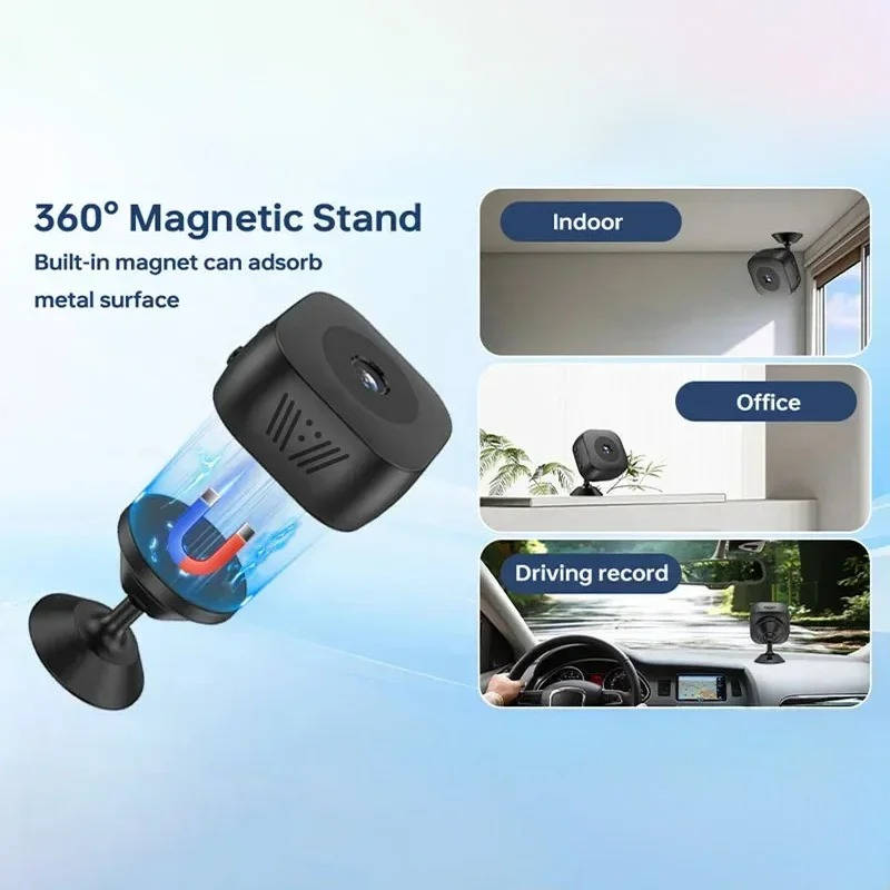 Wireless Mini 4K Wi-Fi Indoor Security Camera With Night Vision Motion Detection, Two Way Audio