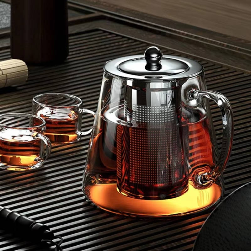 Loose Leaf Tea Brewer with Stainless Steel Mesh Infuser and Borosilicate Glass, 45.6oz