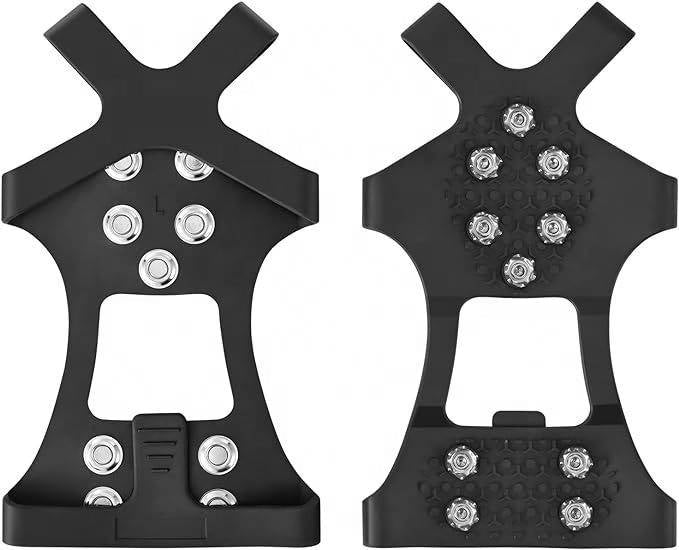 Ice Cleats for Shoes and Boots, Silicone Traction Spikes with Stainless Steel Grips