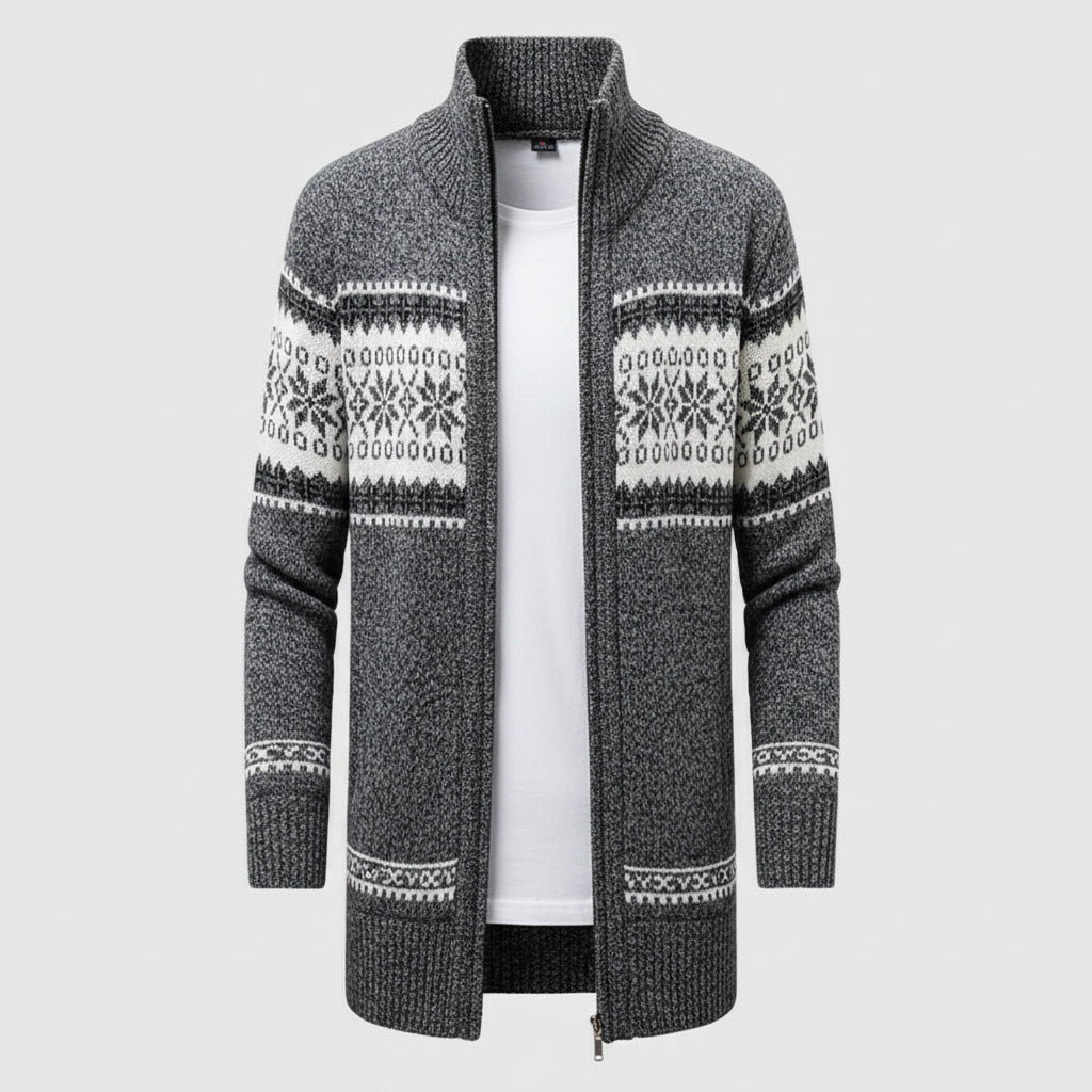 Oversized Open Front Cardigan with Ribbed Trim and Set In Pockets