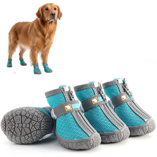 Non Slip Dog Shoes, Dog Paw Protection, Waterproof, Breathable, Outdoor, 4 Pack