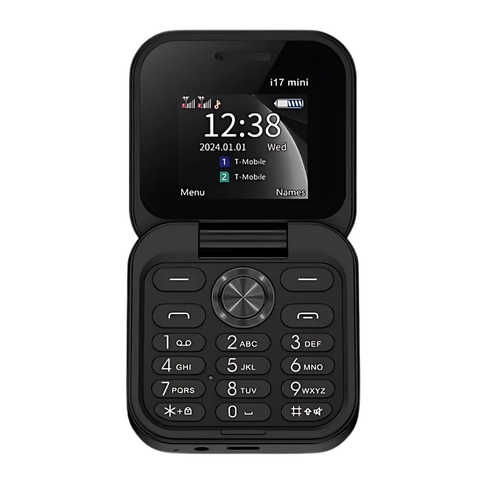 Compact Folding Cell Phone with Dual Nano SIM, Color Display and Rear Camera