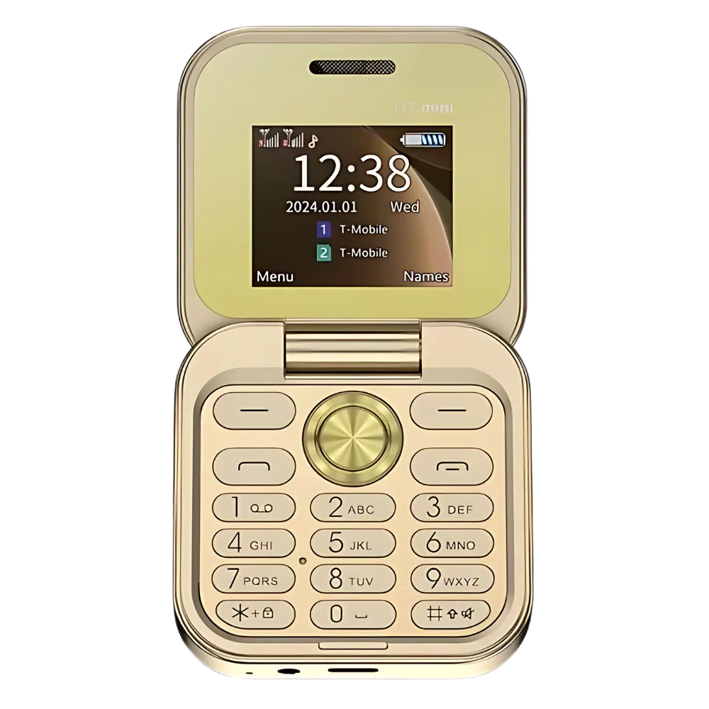 Compact Folding Cell Phone with Dual Nano SIM, Color Display and Rear Camera