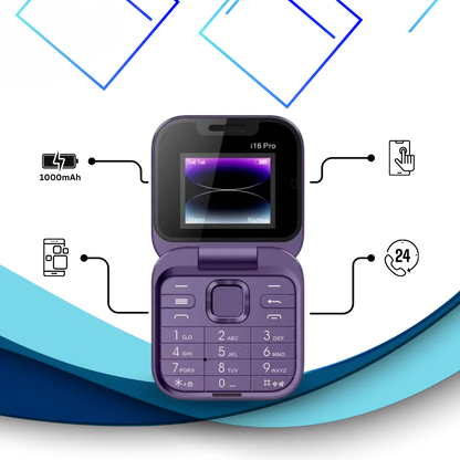 Compact Folding Cell Phone with Dual Nano SIM, Color Display and Rear Camera