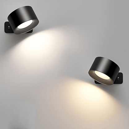 Cordless Magnetic Wall Lamp with 360° Rotation and Adjustable Brightness, 3 Color Temperatures