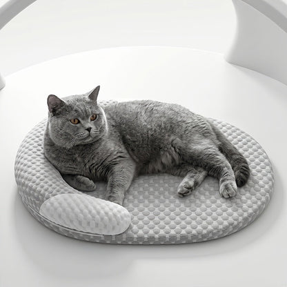 Polyester Cat Bed with Raised Edge and Polypropylene Fill, Non-Slip Base
