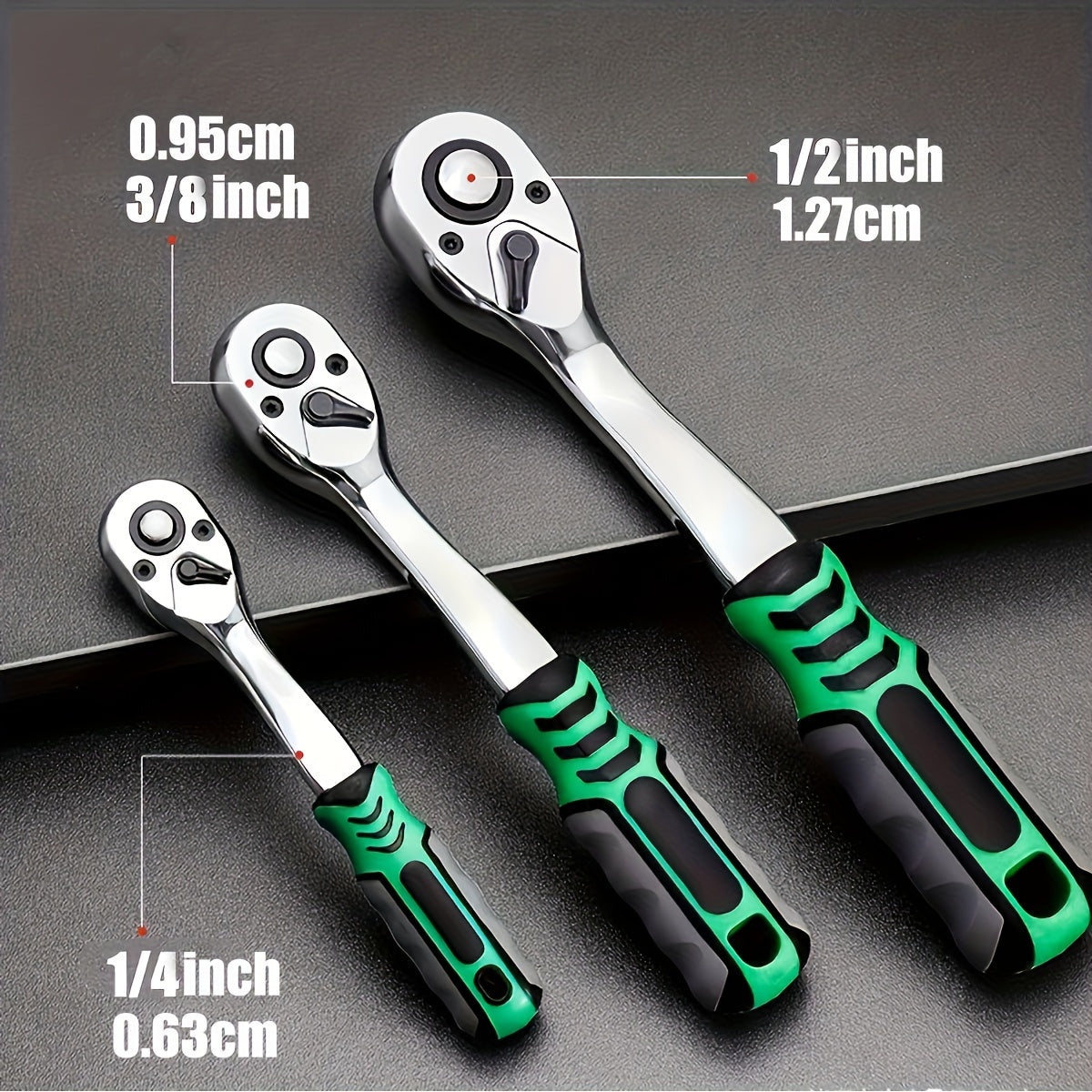 Socket Ratchet Set with 72 Tooth Head and Quick Release, 12 Piece Chrome Vanadium