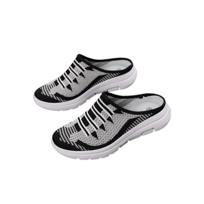 Easy Slip-On Comfort Flat Mules -Black - Ozerty