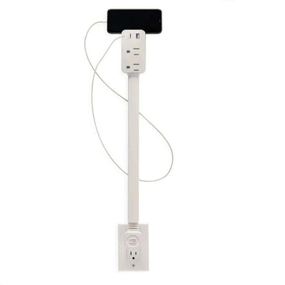Retractable Power Outlet with 2 AC Sockets and Fast Charging Ports