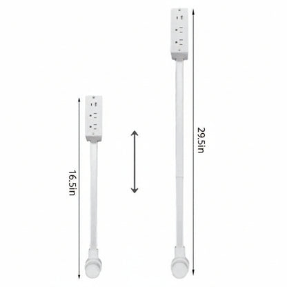 Retractable Power Outlet with 2 AC Sockets and Fast Charging Ports