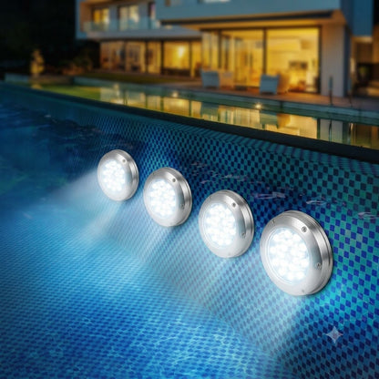 Submersible LED Light with 16-Color Remote and Suction Cup Mounting for Pools