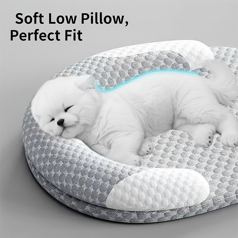 Polyester Cat Bed with Raised Edge and Polypropylene Fill, Non-Slip Base