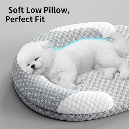 Polyester Cat Bed with Raised Edge and Polypropylene Fill, Non-Slip Base