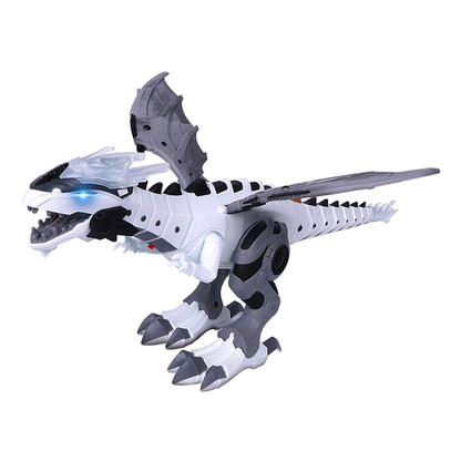 Fire Spraying Dragon Toy That Walks Roars and Flaps Its Wings in White Or Green