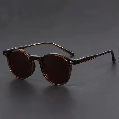 Round Tortoiseshell Sunglasses with Polycarbonate Frame and Full Frame Design
