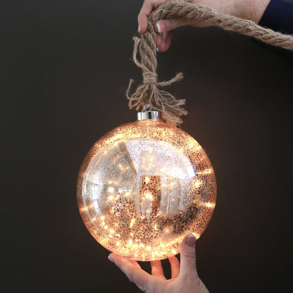 Round: Luster Glass LED Ornament, with Remote - Interior Delights