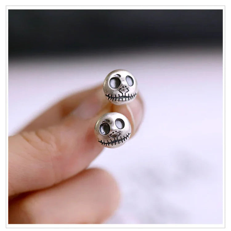 Handmade Pumpkin Prince Skull Earrings - Mara-Nora Luxe
