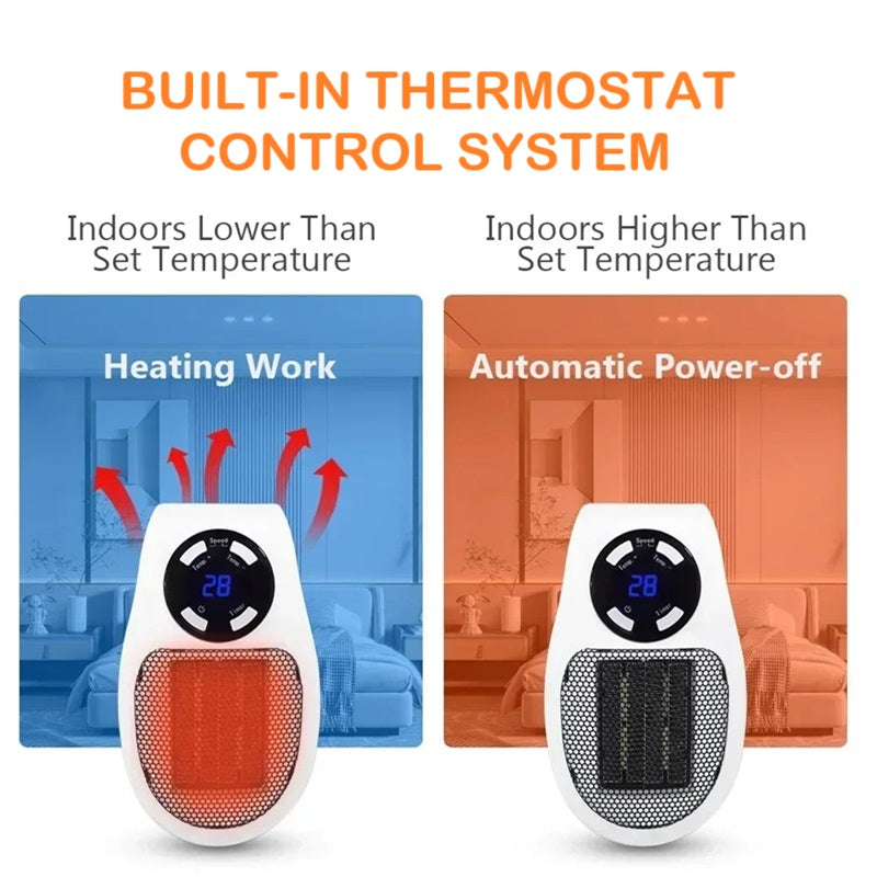 Mini Portable Heater with LED Display and Smart Temperature Control