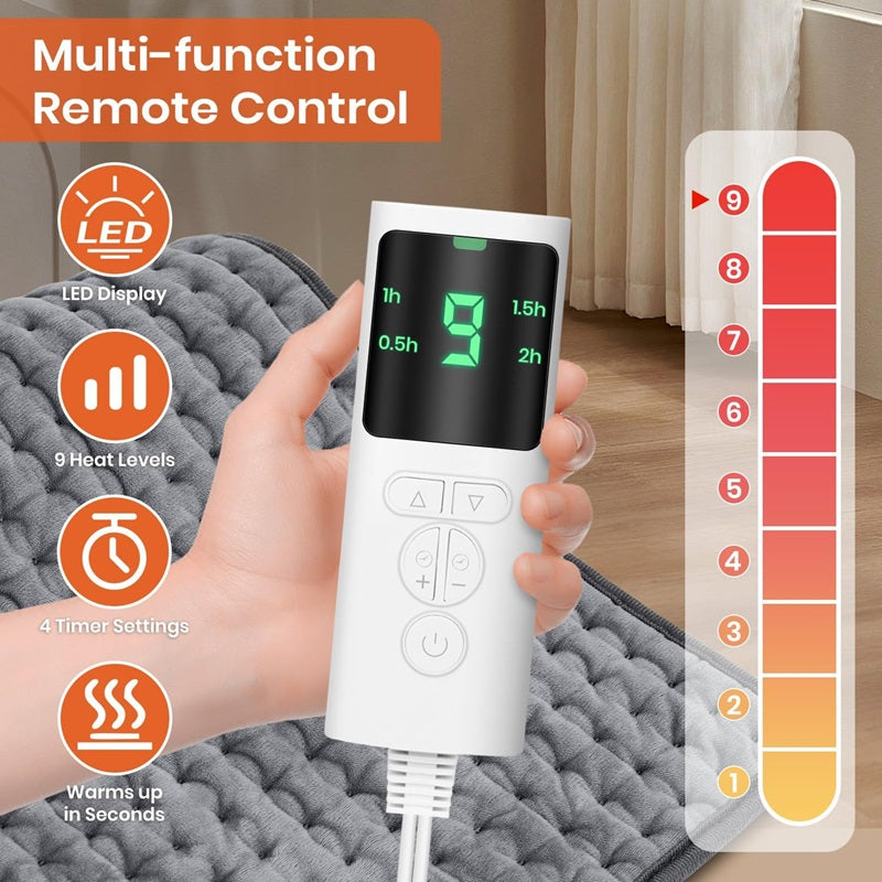 Electric Heating Pad with Timer and Adjustable Temperature