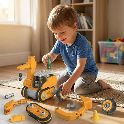 Construction Building Set with Screwdriver and Metal Connectors for Kids