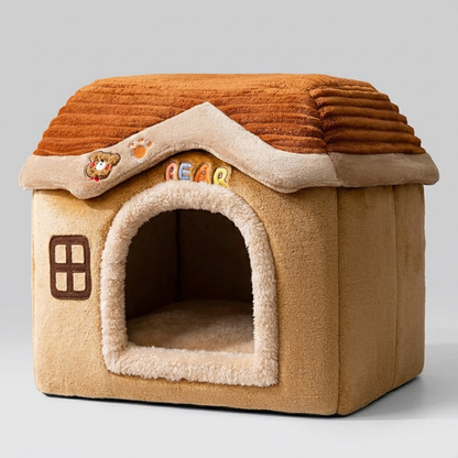 Padded Pet Bed with Raised Edges and Removable Washable Cover for Small to Medium Pets