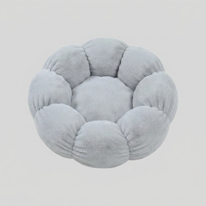 Plush Flower Pet Bed with Raised Petal Rim and Polyester Fill, Multiple Sizes