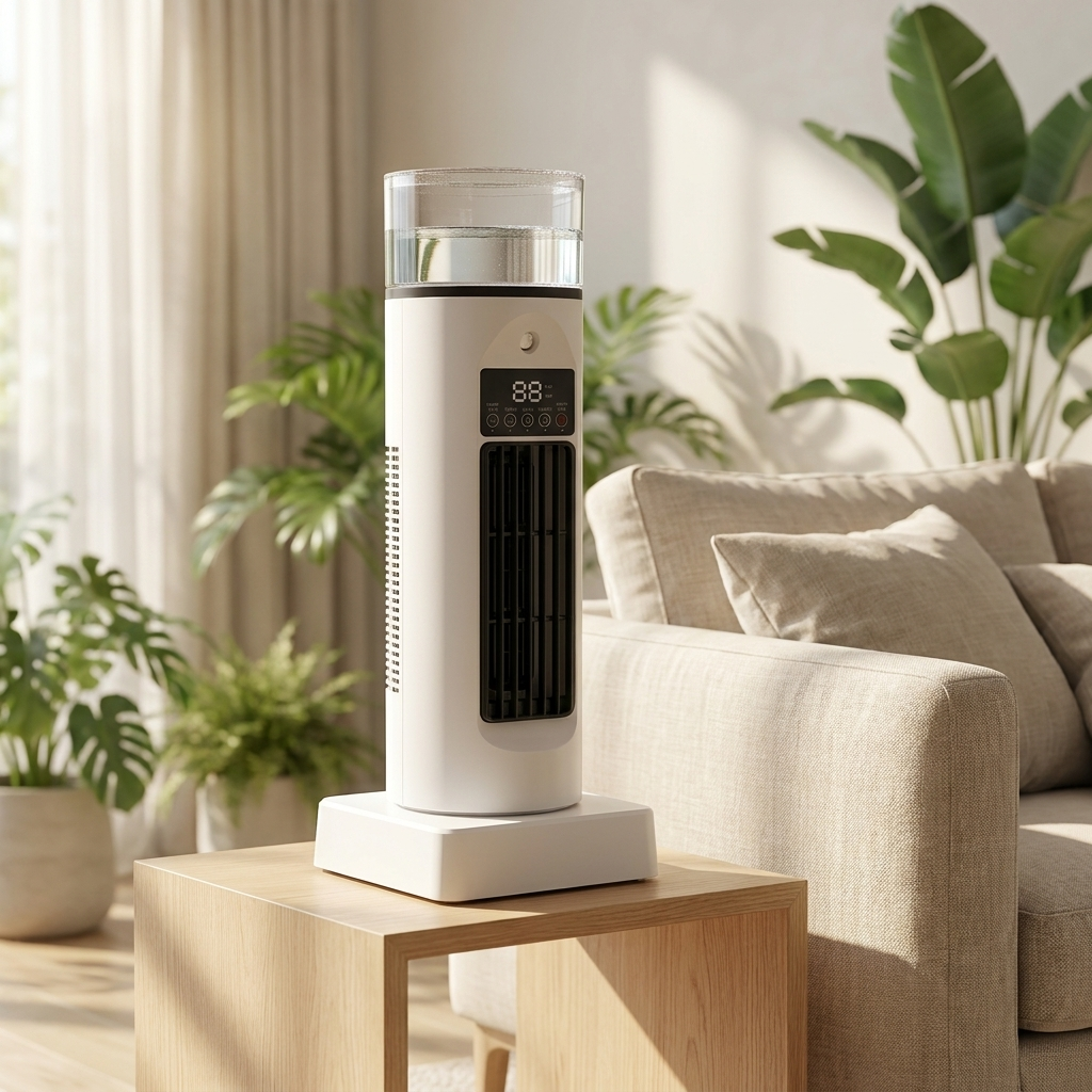 Tower Air Cooler with Remote Control and 6 Speed Settings, USB Powered