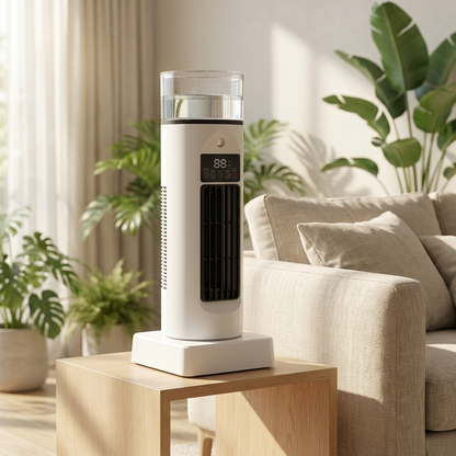 Tower Air Cooler with Remote Control and 6 Speed Settings, USB Powered