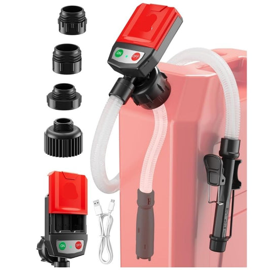 Battery Powered Fuel Transfer Pump with Automatic Sensor and Four Tank Adapters