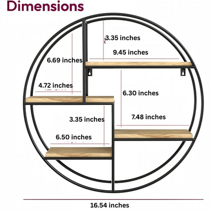 Industrial Round Wall Shelf