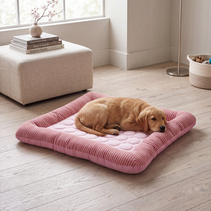 Pet Cooling Mat with Breathable Ice Silk Surface and Edge Stitching for Dogs and Cats