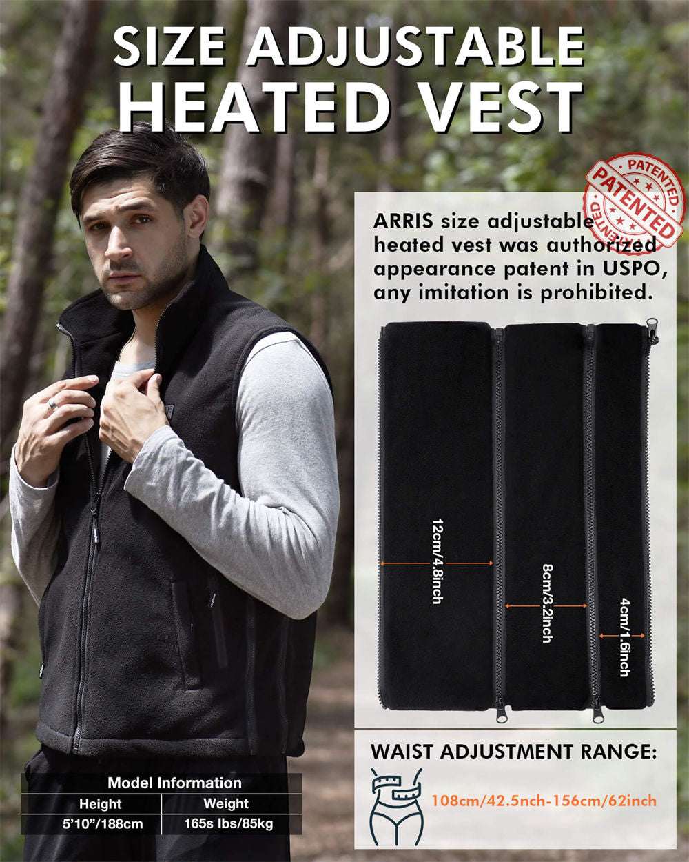 Rechargeable Heated Vest and Beanie Hat Set with 8 Heating Zones for Cold Weather