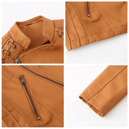 Vintage Jacket with Hidden Nickel Zipper and Polyester Lining for Women