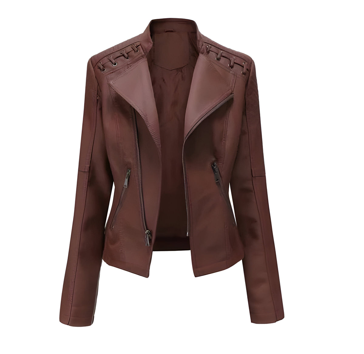 Vintage Jacket with Hidden Nickel Zipper and Polyester Lining for Women