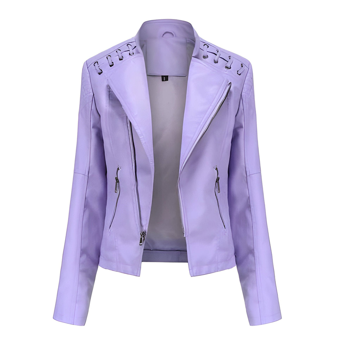 Vintage Jacket with Hidden Nickel Zipper and Polyester Lining for Women