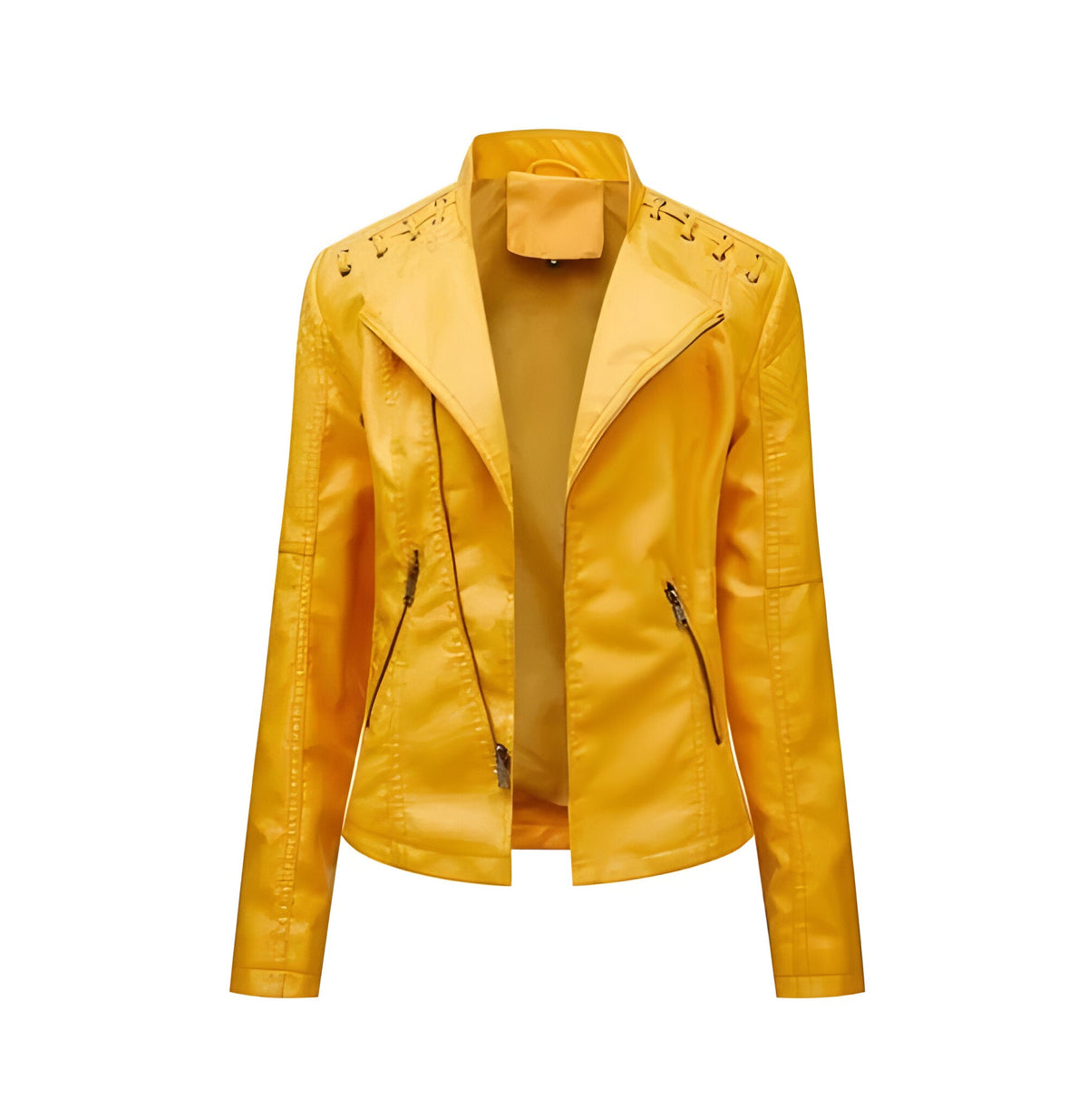 Vintage Jacket with Hidden Nickel Zipper and Polyester Lining for Women