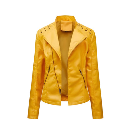 Vintage Jacket with Hidden Nickel Zipper and Polyester Lining for Women