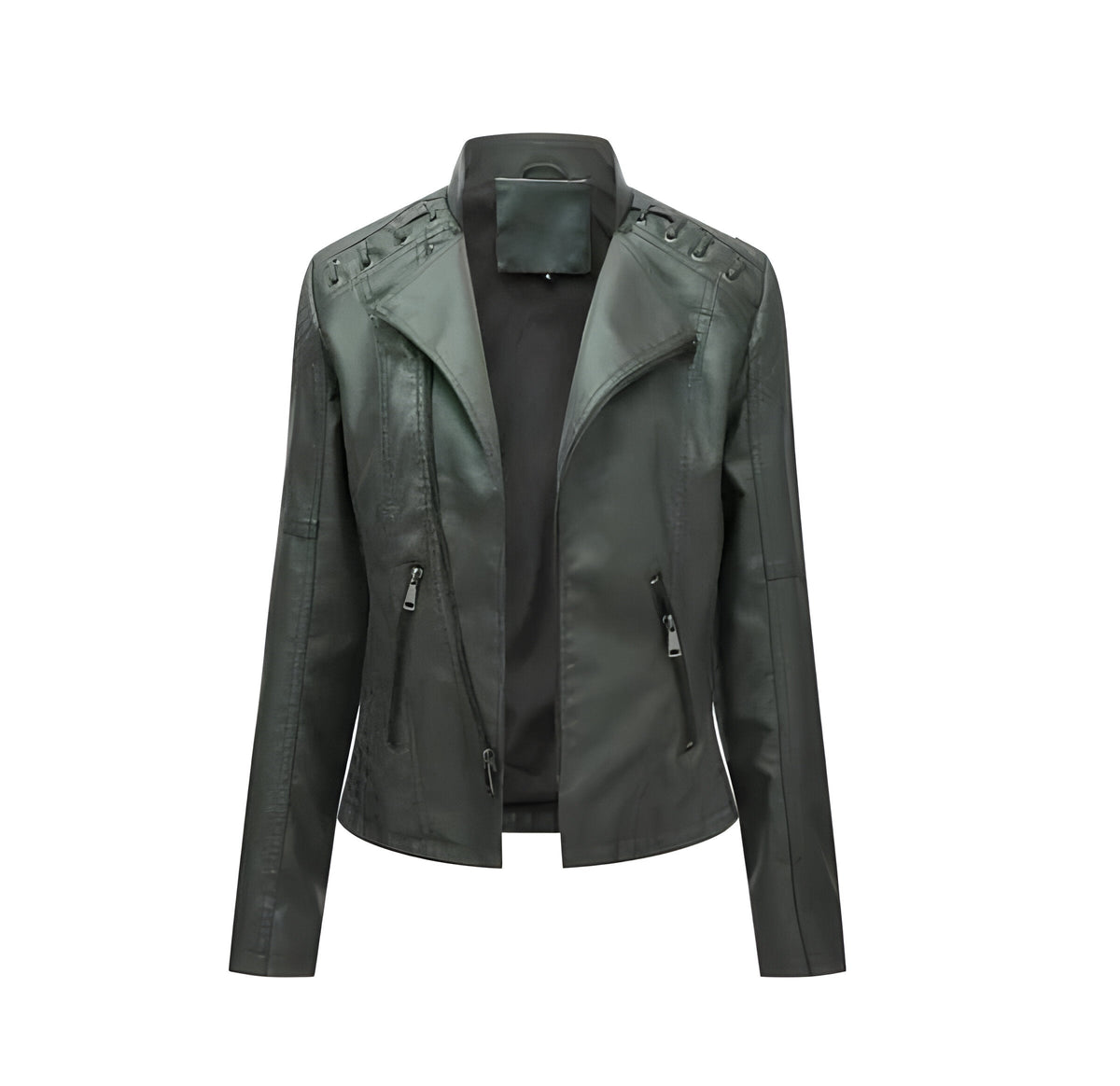 Vintage Jacket with Hidden Nickel Zipper and Polyester Lining for Women