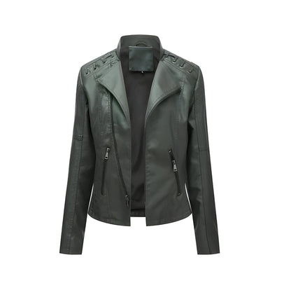 Vintage Jacket with Hidden Nickel Zipper and Polyester Lining for Women