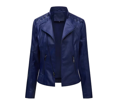 Vintage Jacket with Hidden Nickel Zipper and Polyester Lining for Women