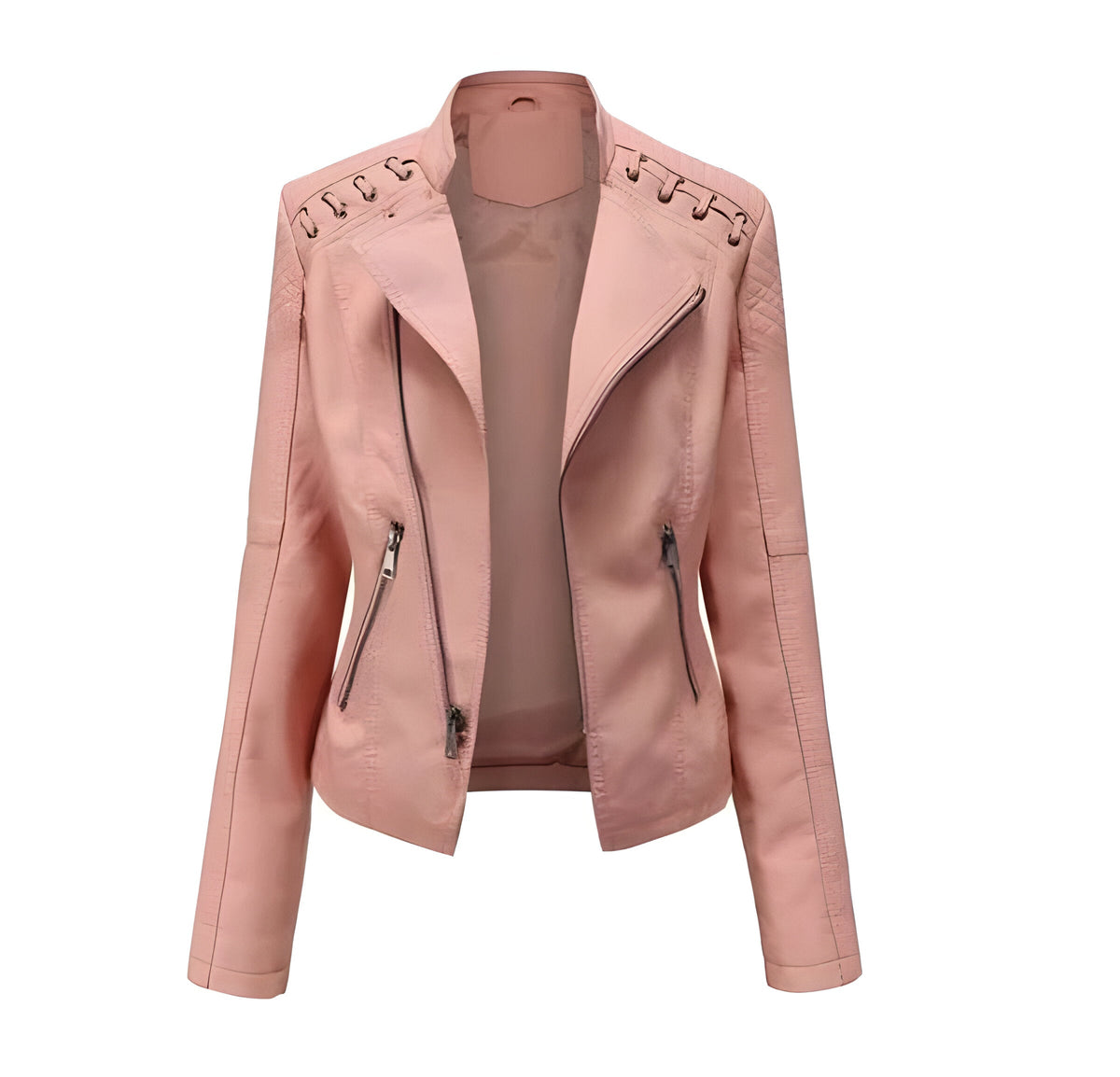Vintage Jacket with Hidden Nickel Zipper and Polyester Lining for Women