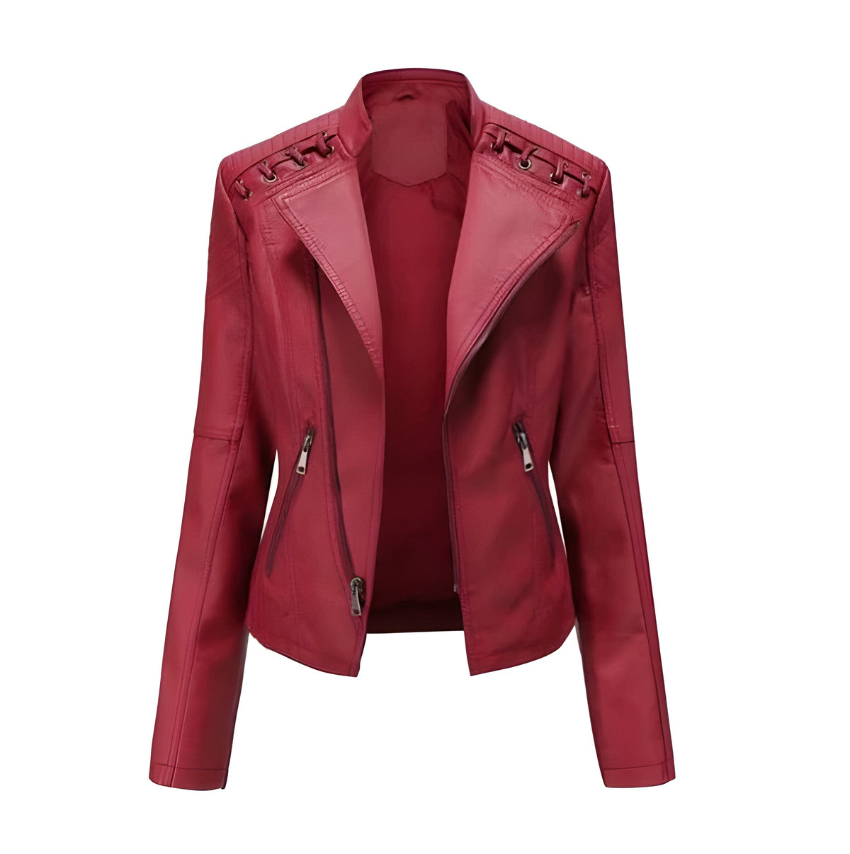Vintage Jacket with Hidden Nickel Zipper and Polyester Lining for Women