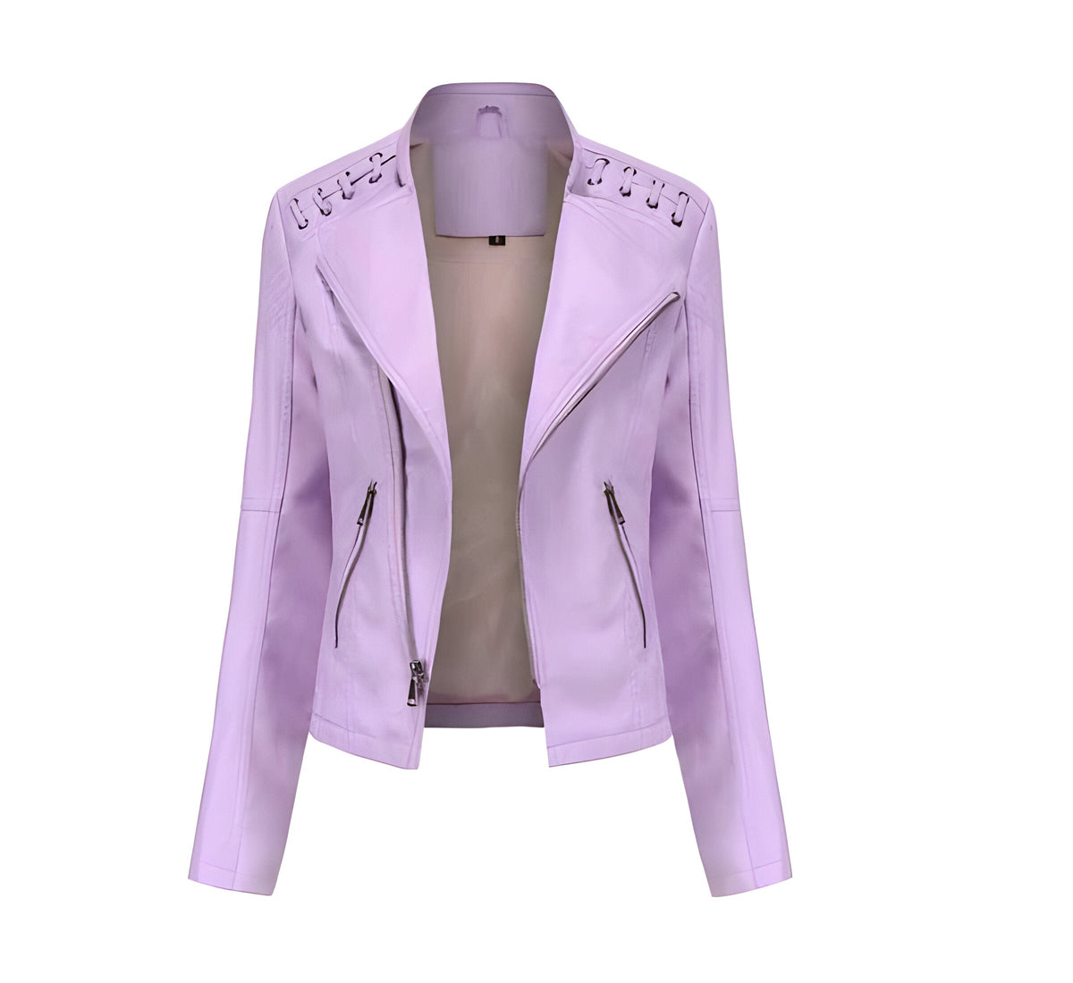Vintage Jacket with Hidden Nickel Zipper and Polyester Lining for Women